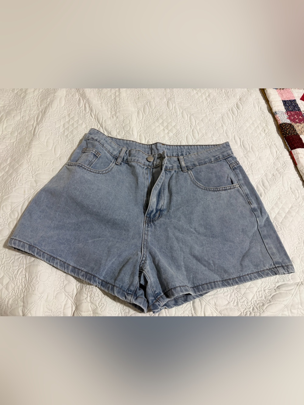 High-Waist Light Blue Denim Shorts for Women